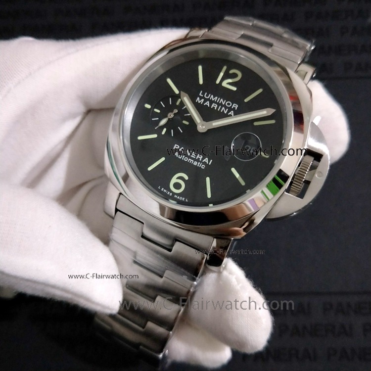 Top Replica Panerai PAM 104 Luminor Marina SS Black Watch